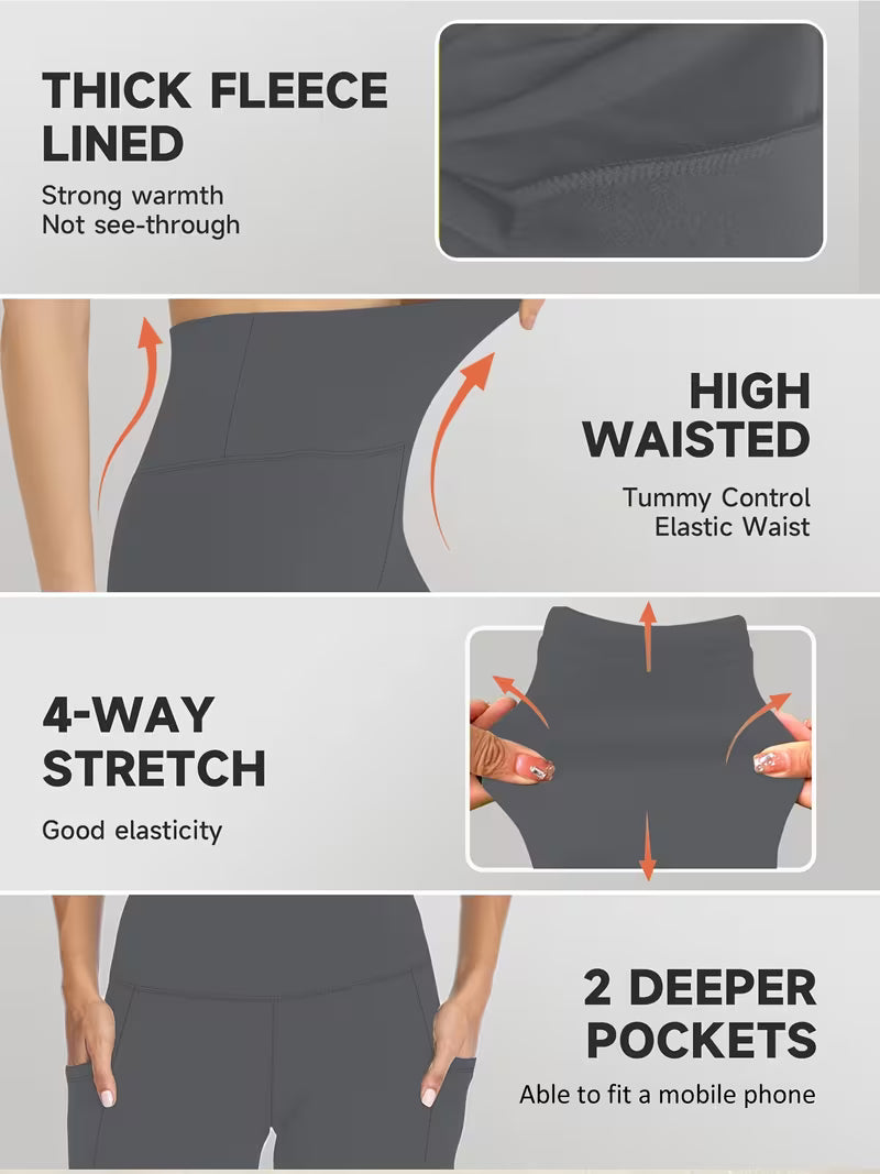 Plus Size Women's Autumn/Winter -Lined Leggings