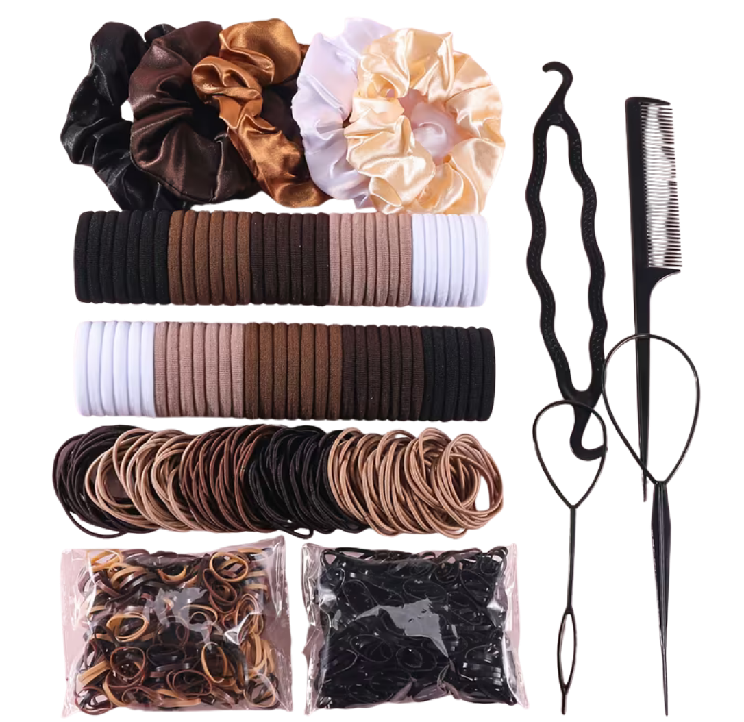 1109pcs Hair Tie, Headband, and Comb Set