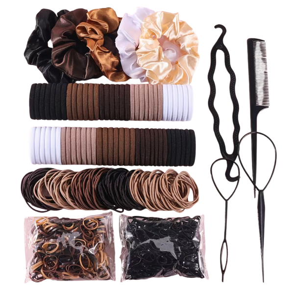 1109pcs Hair Tie, Headband, and Comb Set