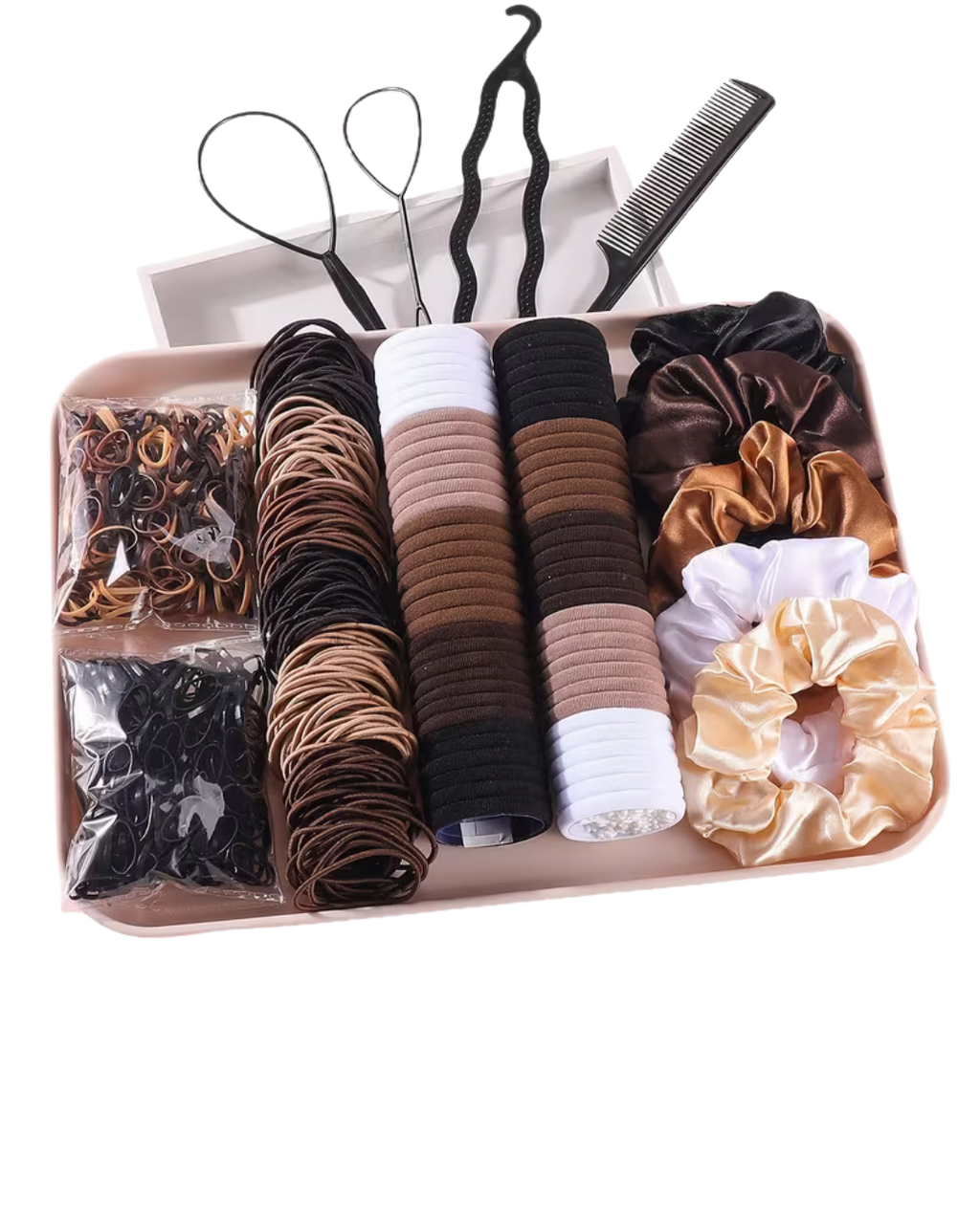 1109pcs Hair Tie, Headband, and Comb Set