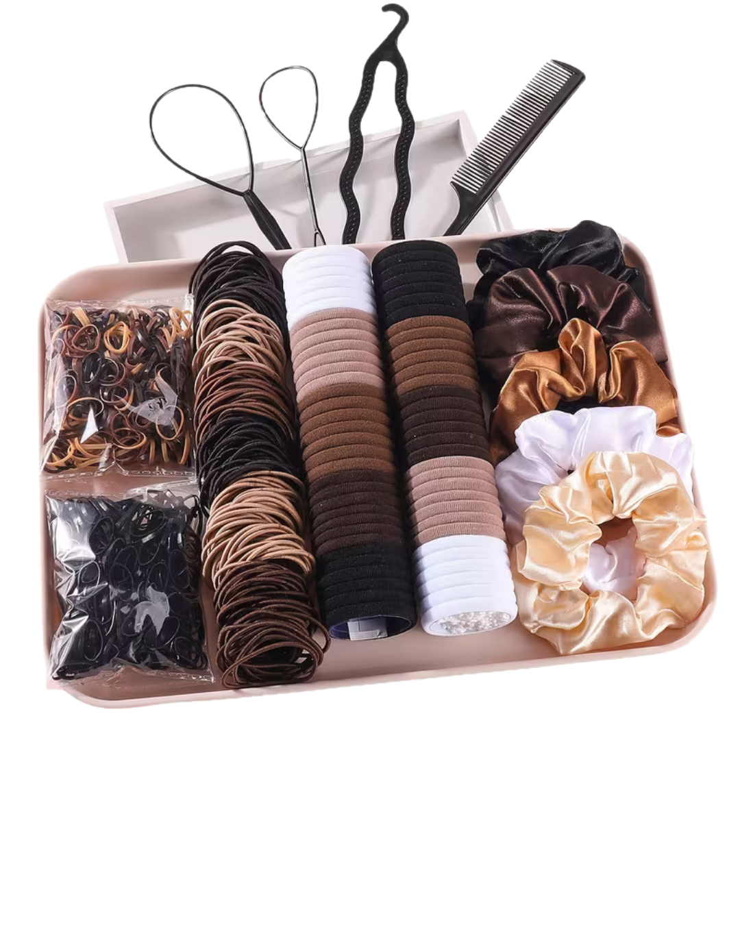 1109pcs Hair Tie, Headband, and Comb Set