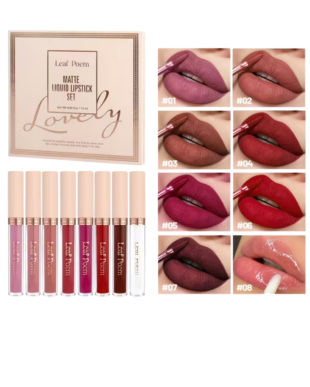 Set of 8 Liquid Matte Lipsticks