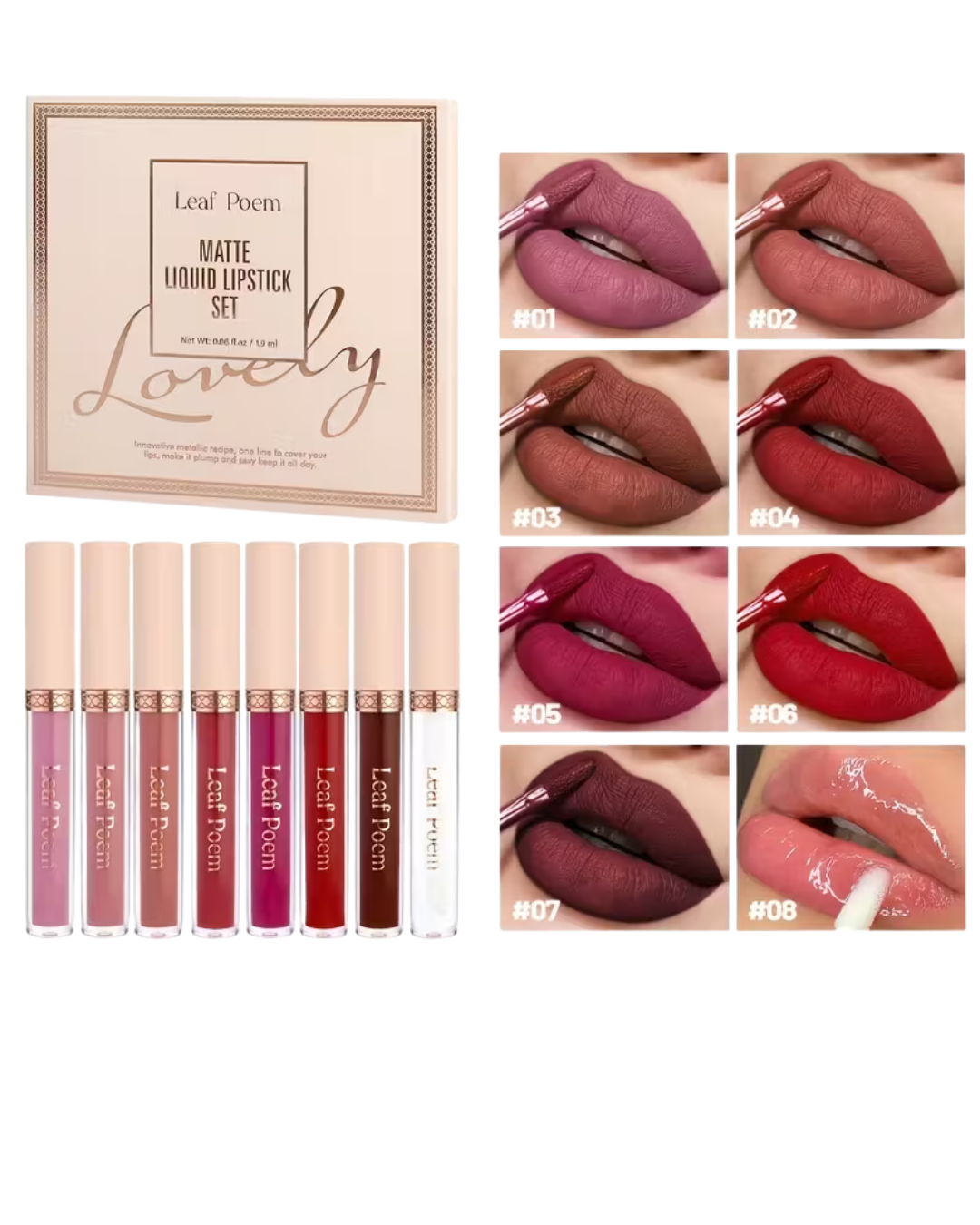 Set of 8 Liquid Matte Lipsticks