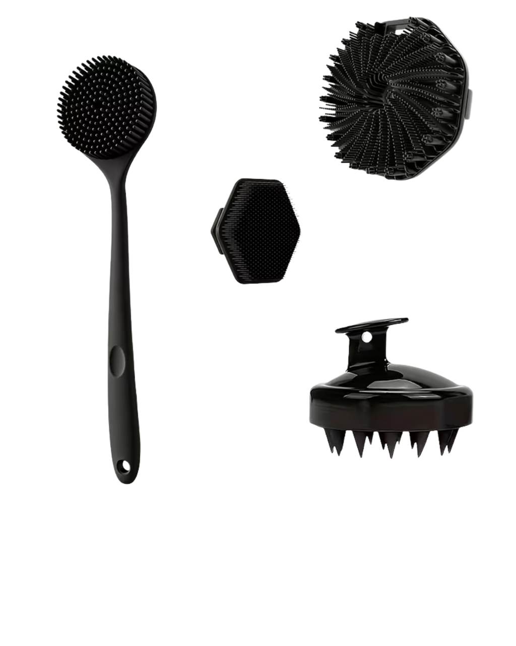 4pcs Silicone Bath Brush Set
