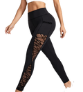 Mesh Panel Yoga Pants with Pockets for Women